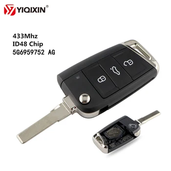 YIQIXIN Оригинальный 3-Кнопочный Откидной Дистанционный Ключ Для Фольксваген Гольф 7 MK7 Lamando Key 433 МГц ID48 Чип 5G6959752AG