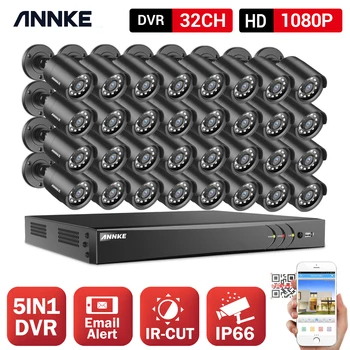 ANNKE 32CH H.264 + 1080P Lite Система Видеонаблюдения DVR 32шт 2.0MP ИК Ночного Видения Безопасности Пуля Камеры 1080P Комплект Видеонаблюдения