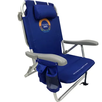 Комплект из 2 предметов. Экологичный роскошный рюкзак Ocean Zero, пляжное кресло, синее кресло с откидной спинкой, походное кресло, уличная мебель