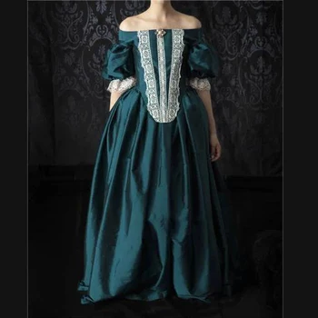 Платья в стиле барокко, женские платья без бретелек в стиле ренессанса, зеленое/фиолетовое/ синее бальное платье, элегантные и мечтательные вечерние платья для женщин